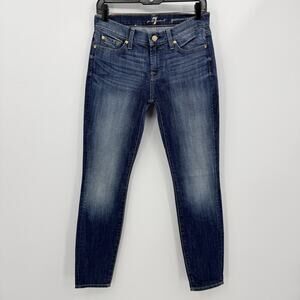 7‎ For All Mankind Gwenevere Skinny Jeans Dark Wash Mid Rise Stretch Zip Fly 26